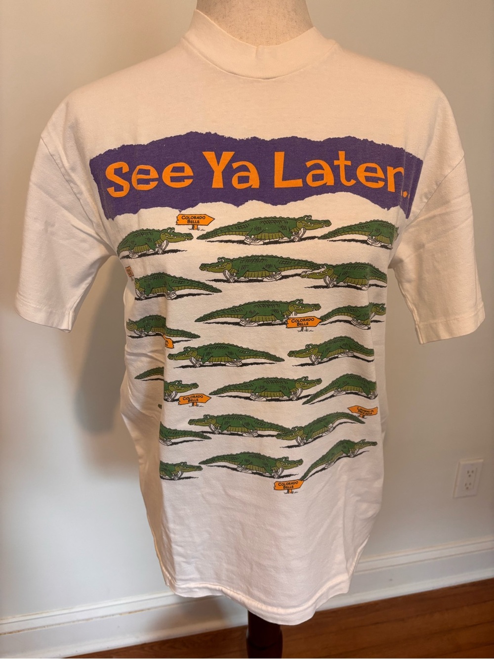 Vintage 90s Colorado Belle Laughlin Nevada See Ya Later Alligator T Shirt M USA